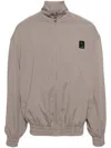 Gcds Logo-appliqué Drop-shoulder Jacket In Grey