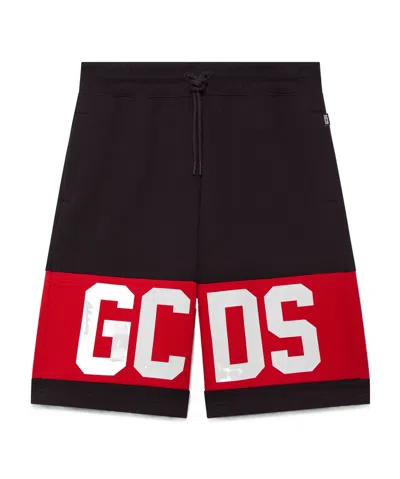 Gcds Man Shorts Z0mlql228f004 999r Band Logo Sweatshorts Black Red