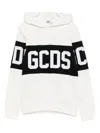 Gcds Logo-band Hoodie In White