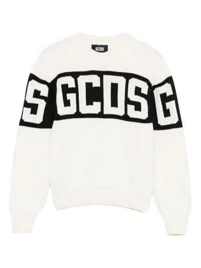 Gcds Kids' Logo-band Jumper In White