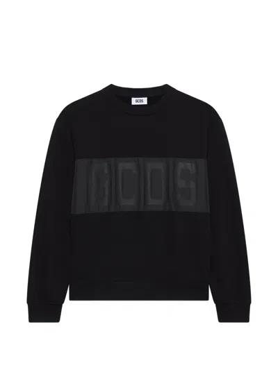 Gcds Sweatshirt Mit Logo-streifen In Black