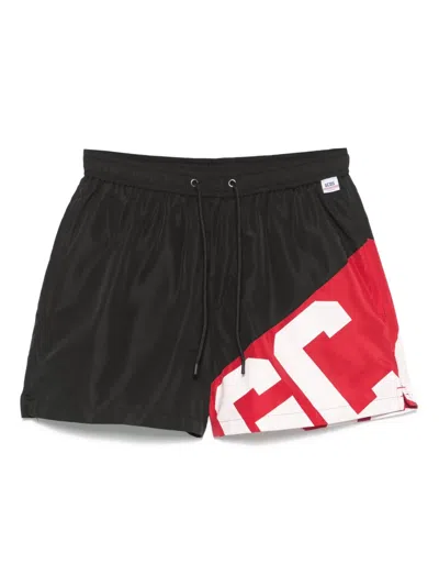 Gcds Badeshorts Mit Logo-bund In Schwarz