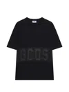 Gcds Man T-shirt Z0mlqc109j101 999b Band Logo Tonal Loose Ss T-shi Black In Black
