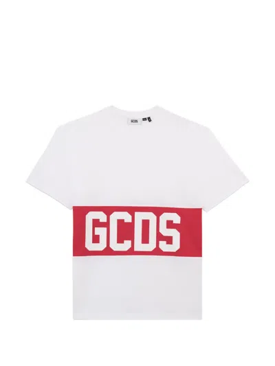 Gcds Regular T-shirt With Logo Band In White