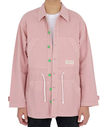 Gcds Logo Casual Jacket In Pink