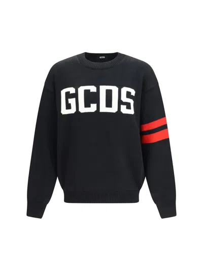 Gcds Logo Crewneck Sweater In Black