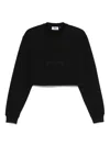Gcds Lounge Logo Crop Crewneck In Black
