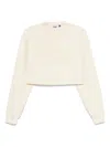 Gcds Logo Cropped Sweatshirt In Neutrals