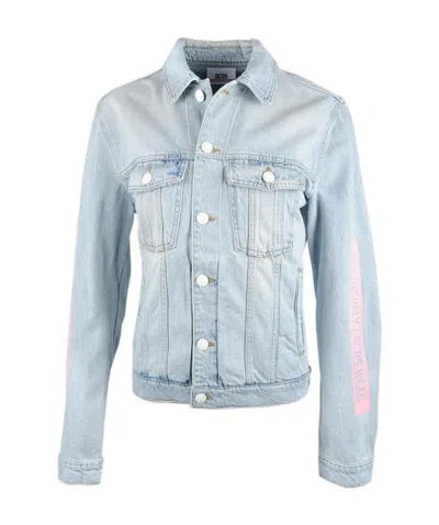 Gcds Logo Denim Jacket In Blue