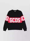 Gcds Black Sweater With Bold Red Band And Block Letters In Black