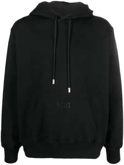 Gcds Logo-detail Drawstring Hoodie In Black