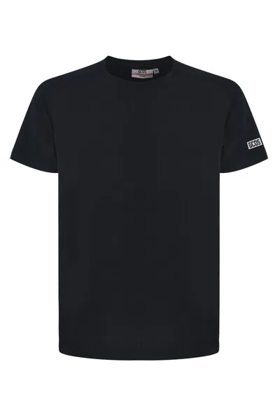 Gcds Logo Detailed Slim Fit T-shirt In Black