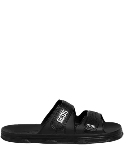 Gcds Logo Double-strap Slides In Black