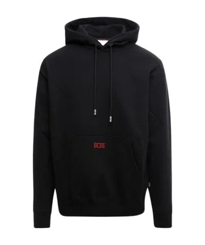 GCDS GCDS LOGO DETAILED DRAWSTRING HOODIE