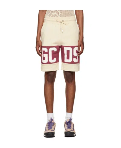 Gcds Logo Drawstring Shorts In Nude