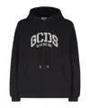 Gcds Cotton Hooded Sweatshirt Kangaroo Pocket In Black