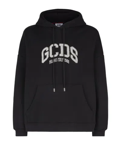 GCDS LOGO-EMBELLISHED COTTON HOODIE
