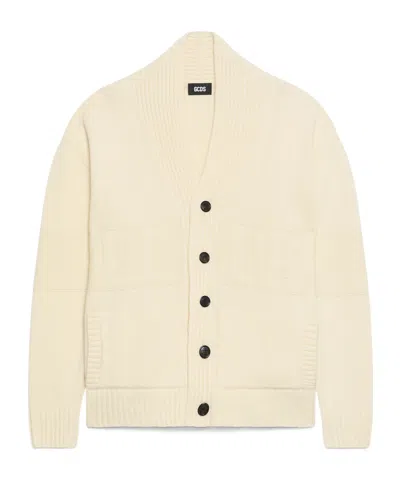 Gcds Logo Embossed V-neck Cardigan In Brown