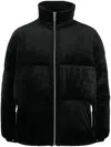 Gcds Logo-embossed Velvet Padded Jacket In Black