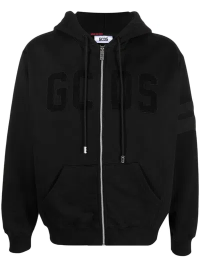 パーカー・フーディ GCDS FW23 Logo print hoodie (FW23M100667 02) Gcds Logo-embroidered Cotton Hoodie In Black | ModeSens