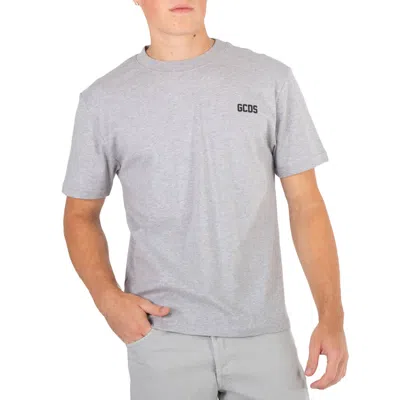 Gcds Logo Embroidered Cotton T-shirt, Size Small In Gray