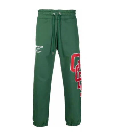 Gcds Logo-embroidered Cotton Track Pants In Green