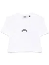 Gcds Embroidered Cropped T-shirt Short Sleeves In White