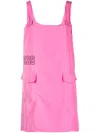 Gcds Logo-embroidered Mini Dress In Pink