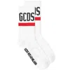 Gcds Logo-embroidered Ribbed Socks In Red