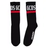 Gcds Logo-embroidered Ribbed Socks In Black