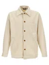 Gcds Logo Embroidery Jacket With Chest Pocket In Neutral