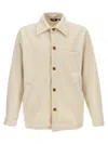 Gcds Logo Embroidery Jacket With Chest Pocket In Neutral