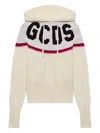 Gcds Cropped Hoodie With Logo And Hood In Metallic