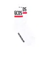 Gcds Ribbed Contrast Logo Socks In White