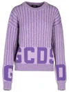 Gcds Logo Intarsia-knit Crewneck Jumper In Grey