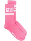 Gcds Logo-intarsia Socks In Pink