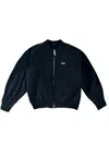 Gcds Logo Jacket Regular Nylon Varsity Bomber In Nero