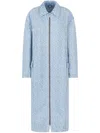 Gcds Blue Monogram Denim Coat In Blue