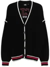 Gcds Logo Knit Cardigan In 黑色