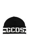 Gcds Logo-knit Wool Beanie In Brown