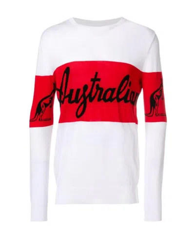 Gcds Logo Knitted Pullover In Red