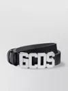 Gcds Logo Leather Belt With Adjustable Length And Loops