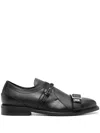 Gcds Logo-lettering Leather Derby Shoes In Black