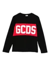 Gcds Logo Long-sleeve T-shirt In Black
