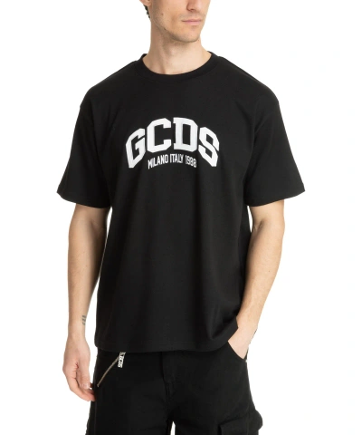 Gcds Logo Loose T-shirt In Black
