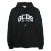Gcds Cotton Hooded Sweatshirt Kangaroo Pocket In Black