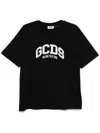 Gcds Crew Neck Cotton T-shirt In Black