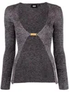 Gcds Long Multicolor Cardigan With Logo Clip In Lurex Woman