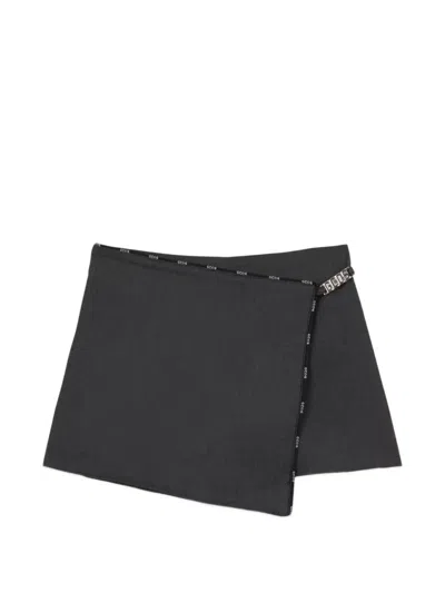 Gcds Logo Mini Skirt In Gray
