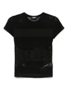 Gcds Mesh T-shirt With Logo In Black